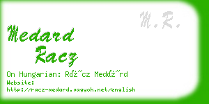 medard racz business card